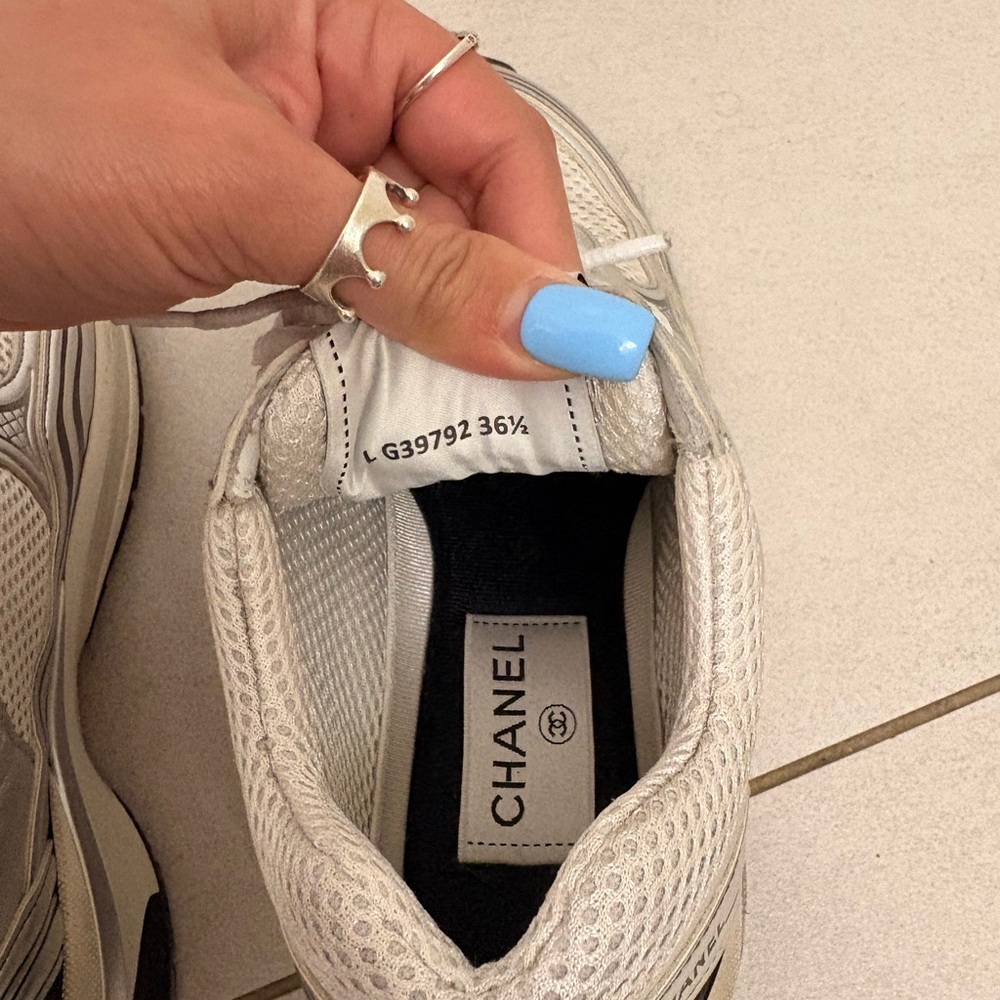 Chanel white and silver sneakers - Picture 11 of 12